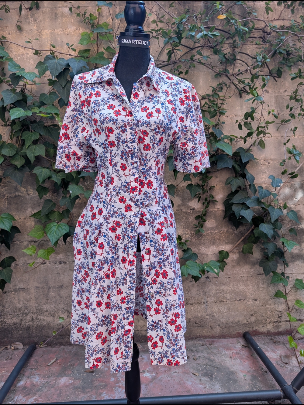 Bundle 3/$20 Classic Floral Shirt Dress in Red & Blue